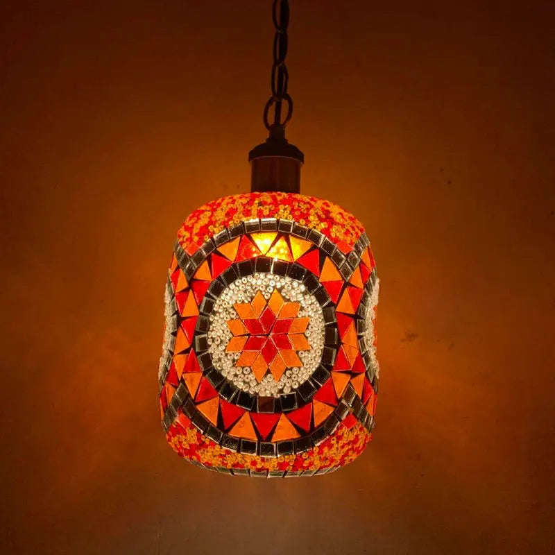 suspension LED en mosaïque turque style bohémien rétro vintage - vue 3 sur 14