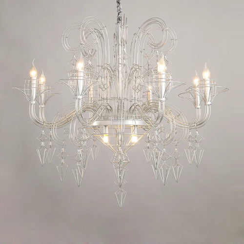 lustre design baroque noir et blanc pour éclairage intérieur - vue 5 sur 6