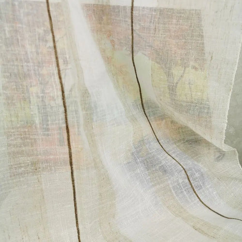 Rideau lin style rétro à rayures salon chambre