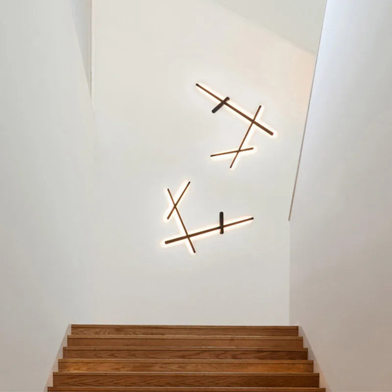 applique murale led rétro-éclairé simple longue bande art déco