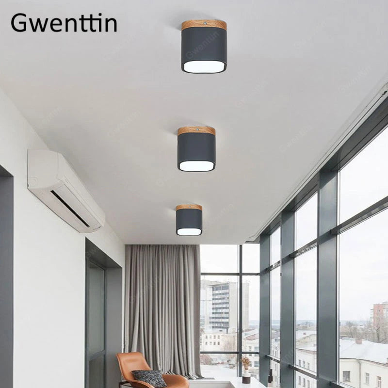 plafonnier moderne en bois et fer design nordique pour intérieur décoratif - vue 4 sur 18