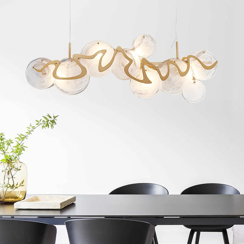 LED postmoderne doré rond ovale lustre éclairage lustre Suspension Luminaire Lampen pour Foyer - vue 9 sur 12