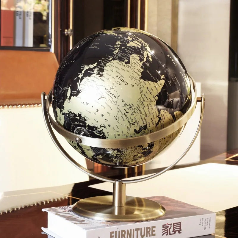 globe rotatif décoratif style européen luxe créatif - vue 4 sur 10