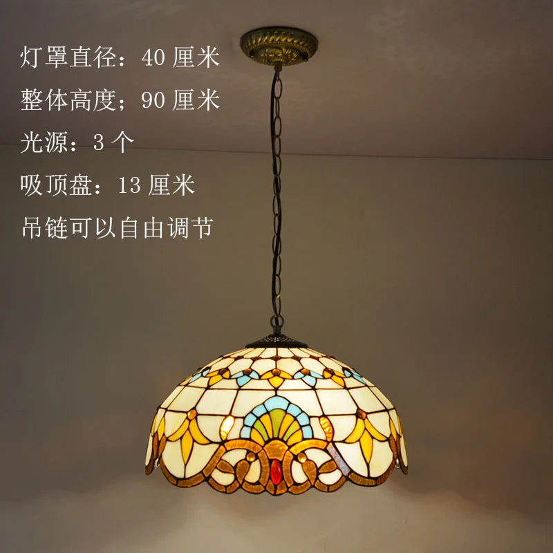suspension baroque en verre teinté pour intérieur élégant - vue 14 sur 15