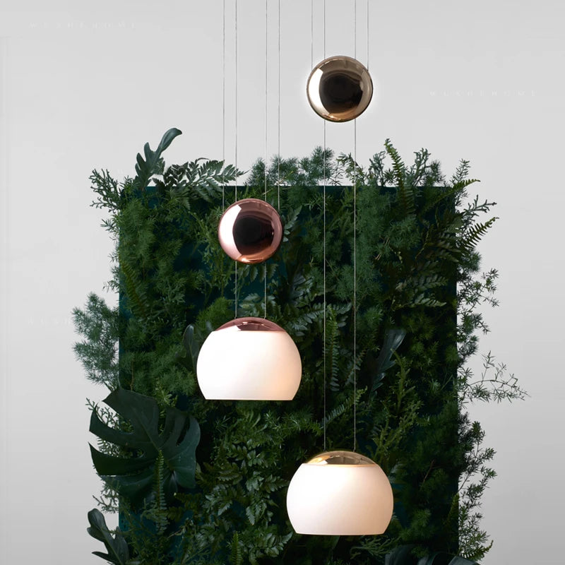suspension nordique en verre design ajustable style loft - vue 5 sur 8