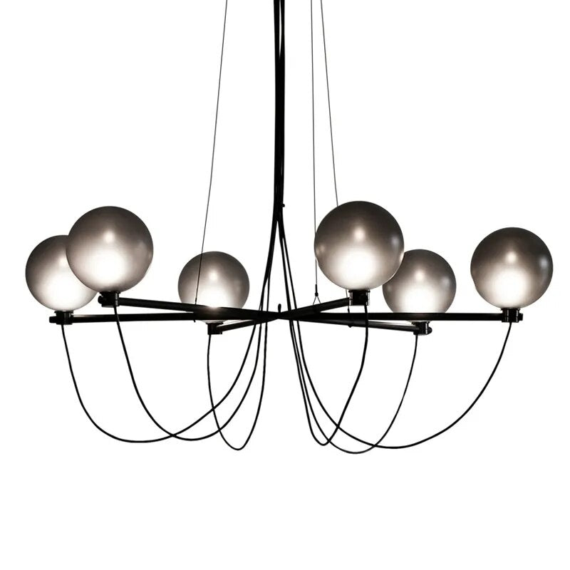 lustre villa duplex magasin vêtements verre lampes - vue 5 sur 5