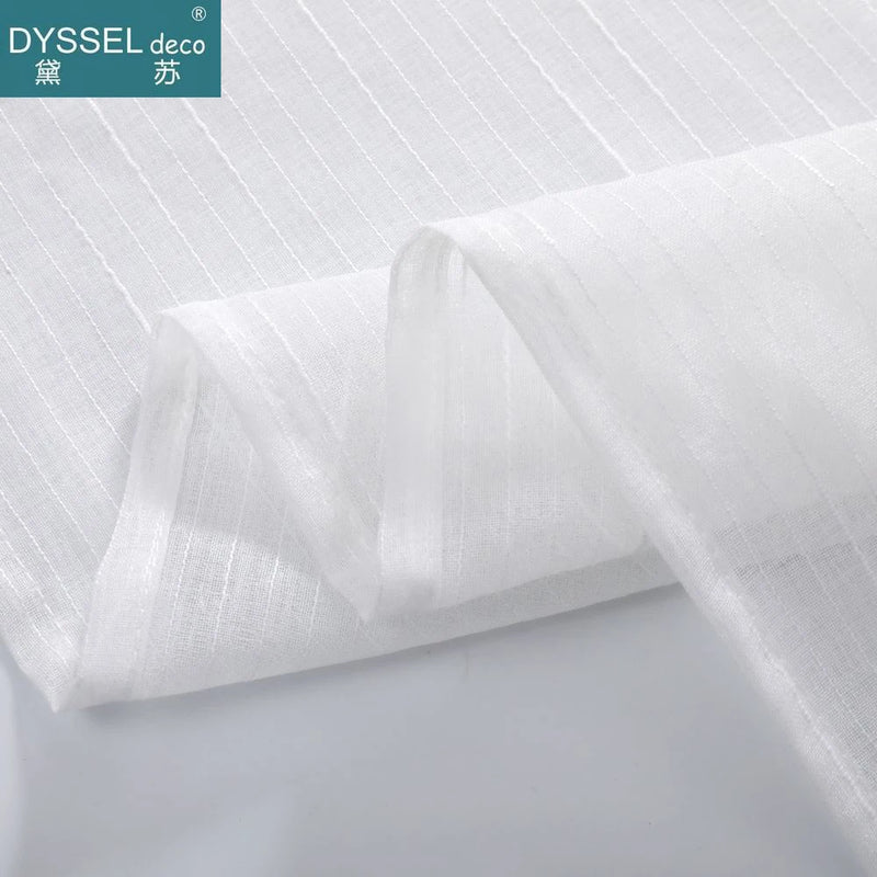 Voilage rayé style européen léger pour salon chambre
