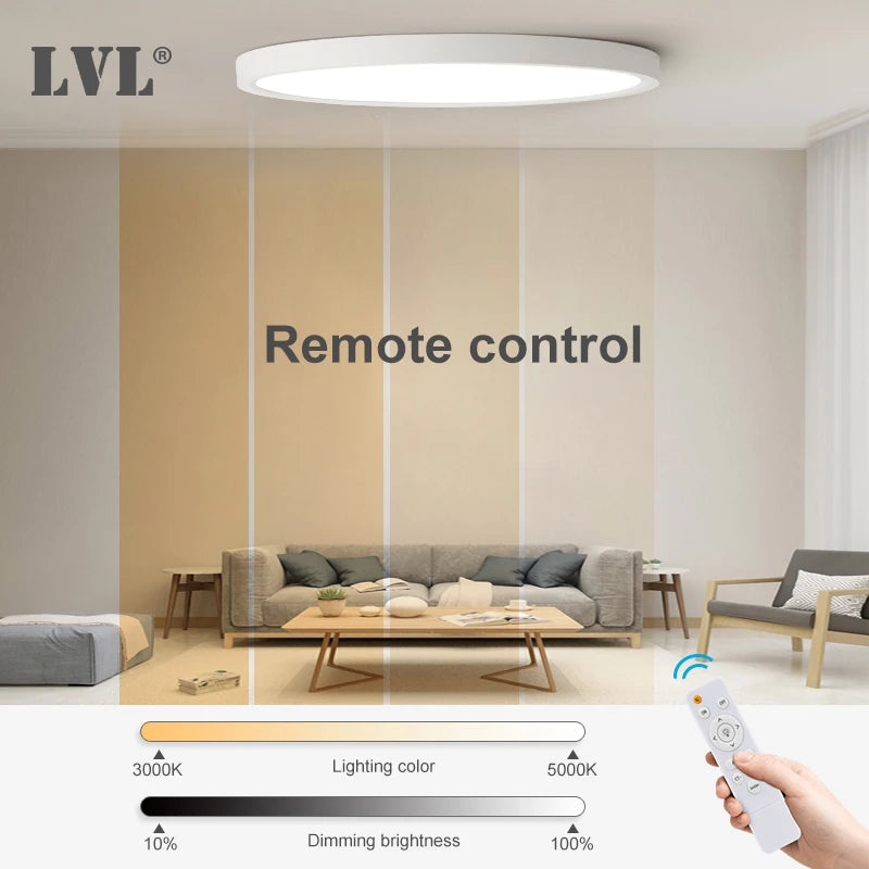 plafonnier led moderne télécommandé à intensité variable - vue 7 sur 14