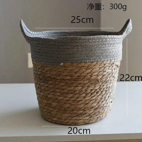 panier de rangement en paille pour décoration artisanale moderne - vue 13 sur 12