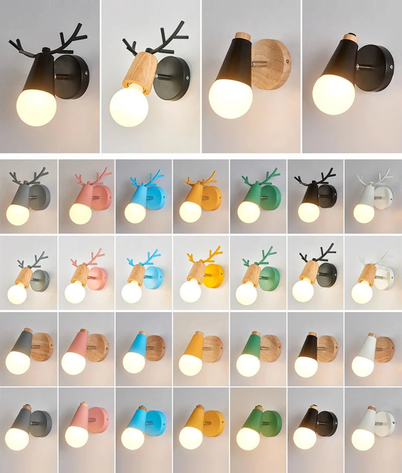 Applique murale nordique Macaron en fer et bois - vue 7 sur 10