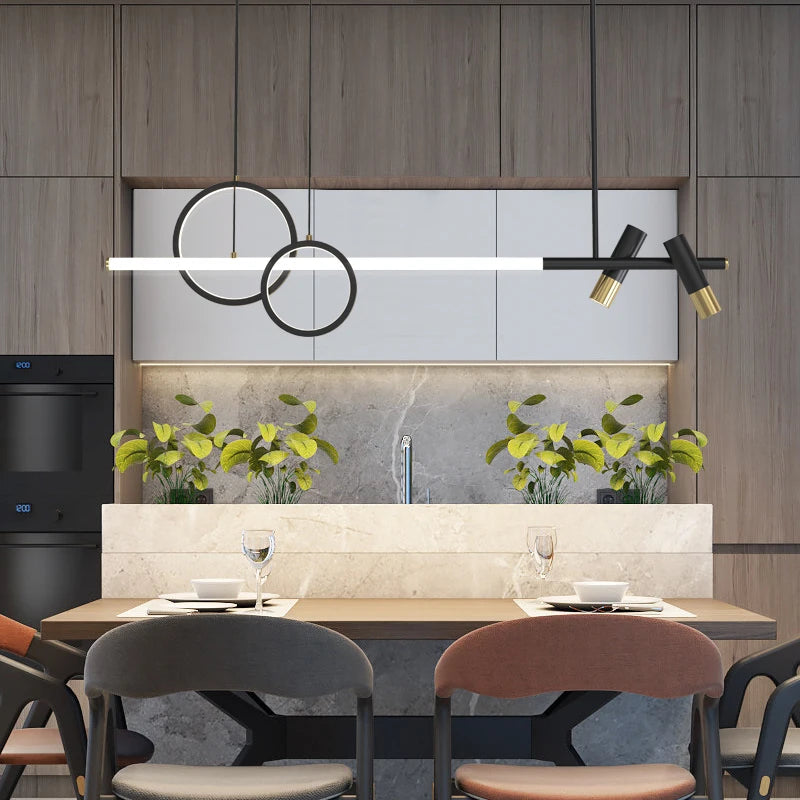 lustre moderne nordique simple pour restaurant et bar - vue 4 sur 9