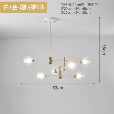 lustre en verre nordique moderne en forme géométrique - vue 15 sur 14