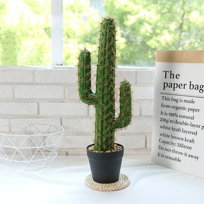 plantes tropicales cactus artificiel décoration intérieure succulente en plastique - vue 5 sur 9