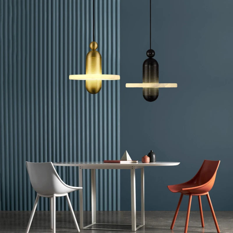 lampes suspendues led nordiques en marbre de luxe