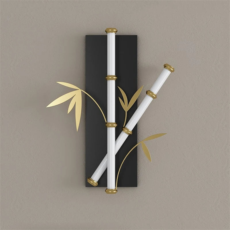 applique murale imitation bambou acrylique style chinois moderne - vue 7 sur 10
