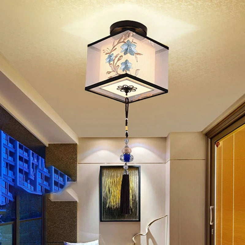 Plafonnier Led suspendu classique et Vintage chinois - vue 5 sur 10