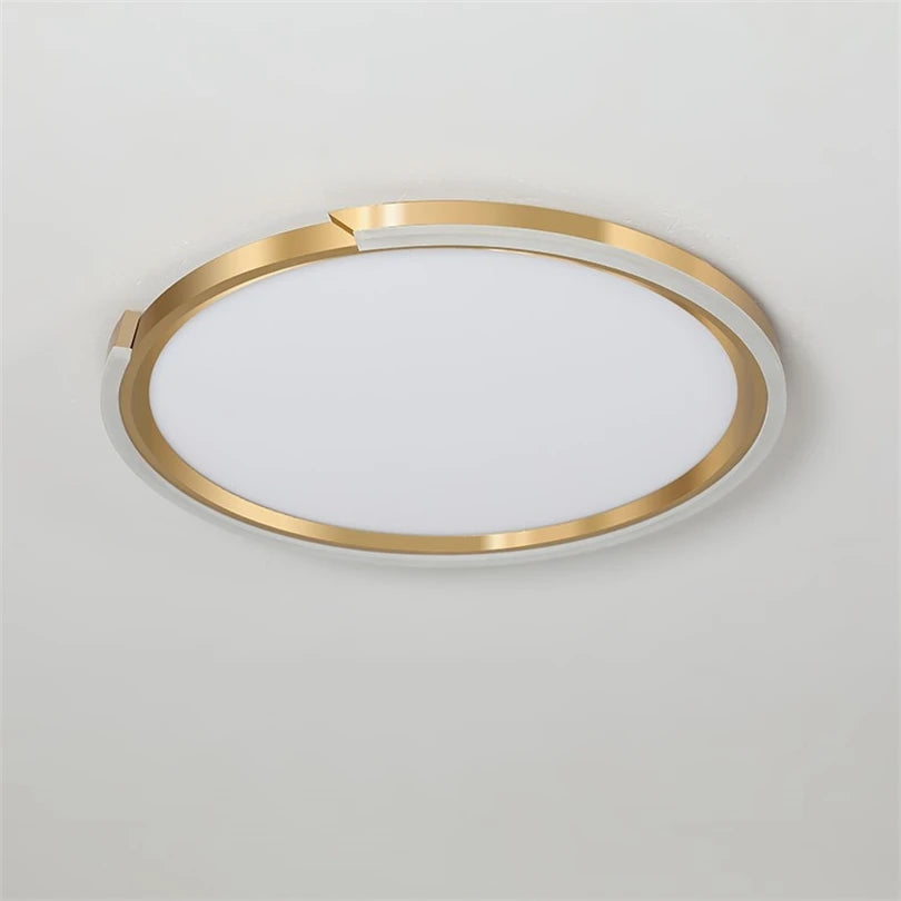 plafonnier led moderne en cuivre doré pour intérieur - vue 5 sur 8