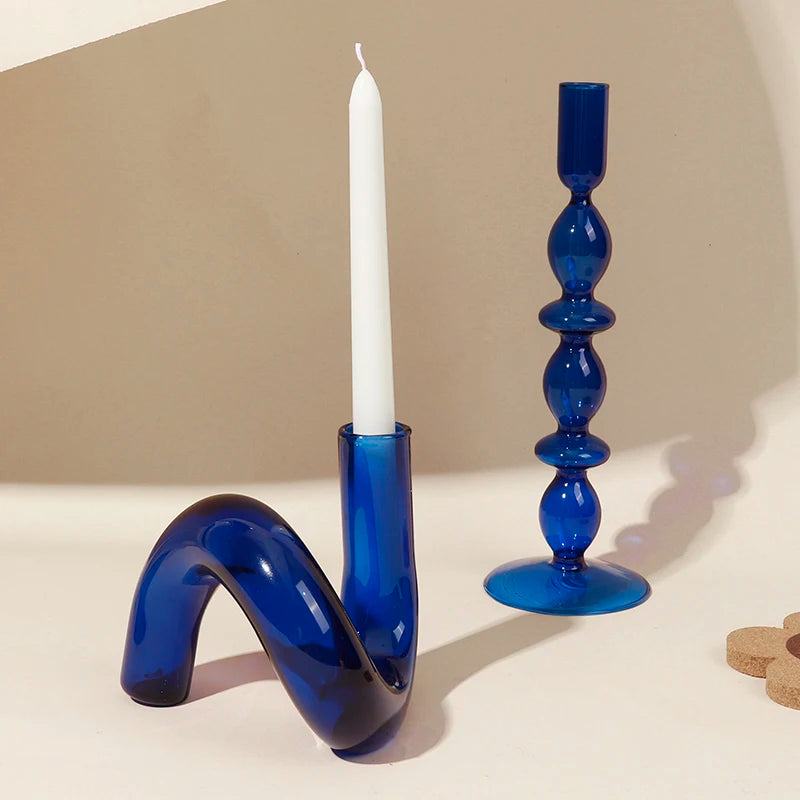 bougeoirs en verre pour décoration romantique et fêtes - vue 6 sur 14