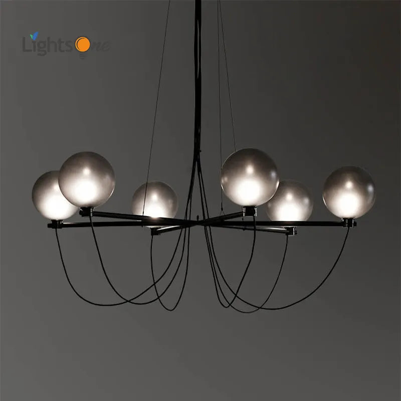 lustre villa duplex magasin vêtements verre lampes - vue 2 sur 5