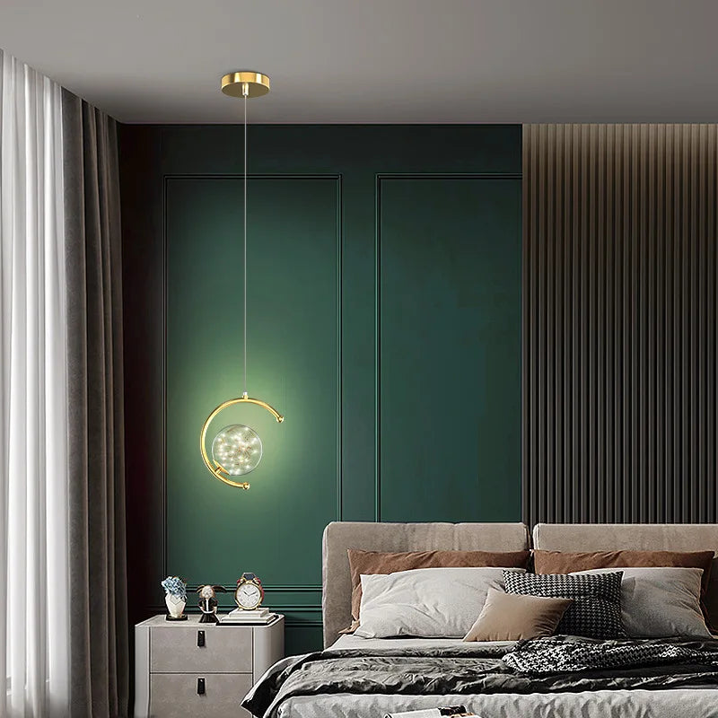suspension boule de verre nordique pour luminaires gypsophile