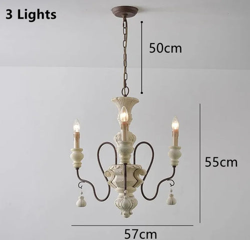 lustre suspendu en fer et bois vintage style industriel - vue 9 sur 11
