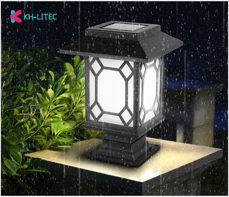 lanterne solaire rétro pour jardin et allée extérieure - vue 4 sur 8