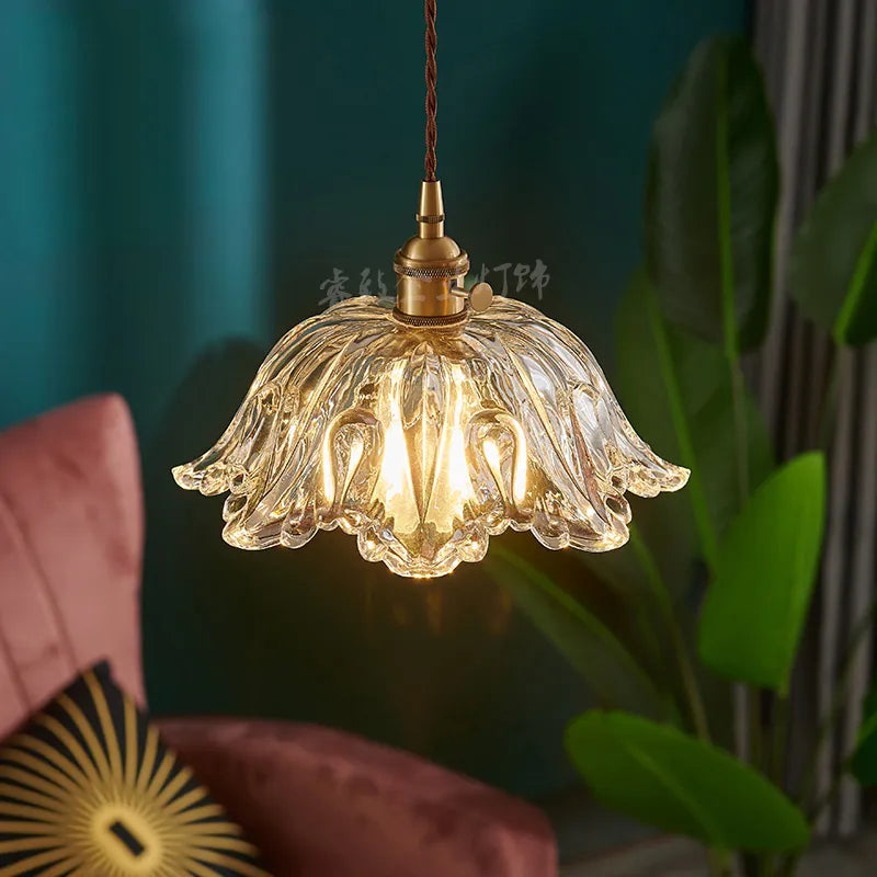 Lustre japonais en verre de laiton - vue 3 sur 23