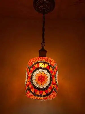 suspension LED en mosaïque turque style bohémien rétro vintage - vue 10 sur 14