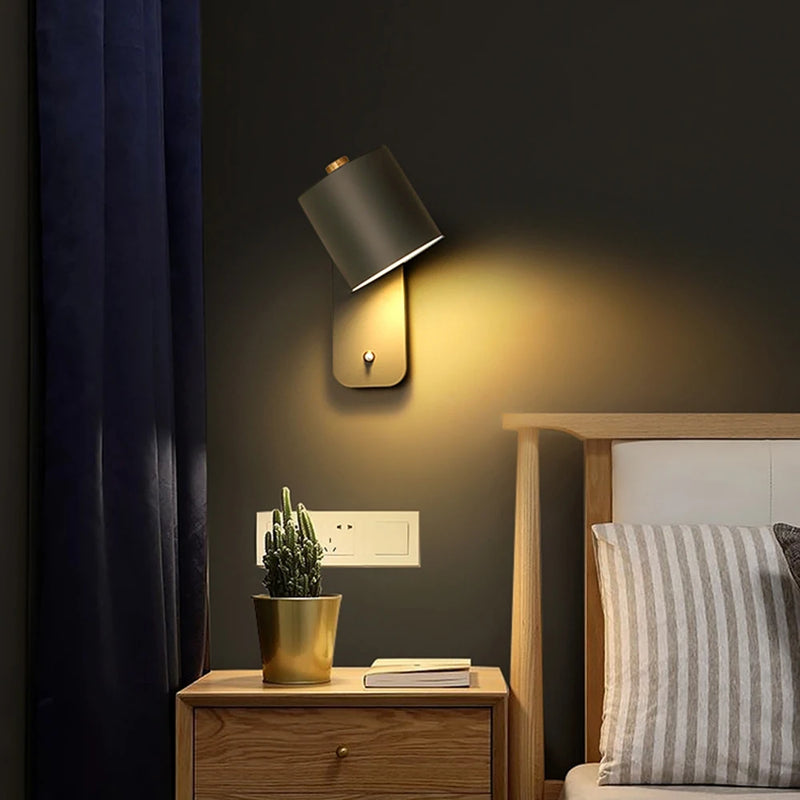 Applique murale LED lampes lumières d'intérieur éclairage d'escalier nordique moderne chambre applique décor à la maison pour salon avec interrupteur applique murale