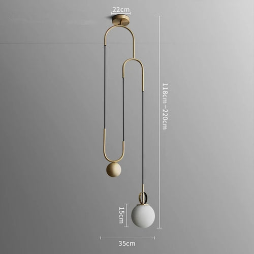 Suspension LED design en métal doré Shadow - vue 4 sur 4