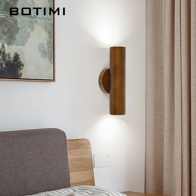applique murale bâton bois nordique brillant bâtir vers bas