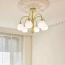 lustre verre lait blanc led chambre intérieure vert