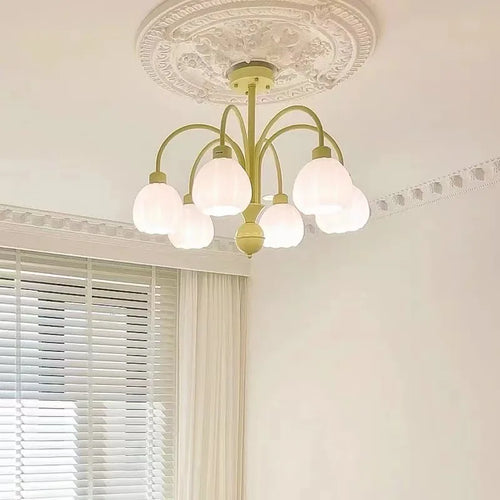 lustre verre lait blanc led chambre intérieure vert