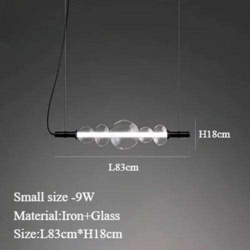 lustre suspendu en verre avec lumières led pour décoration moderne