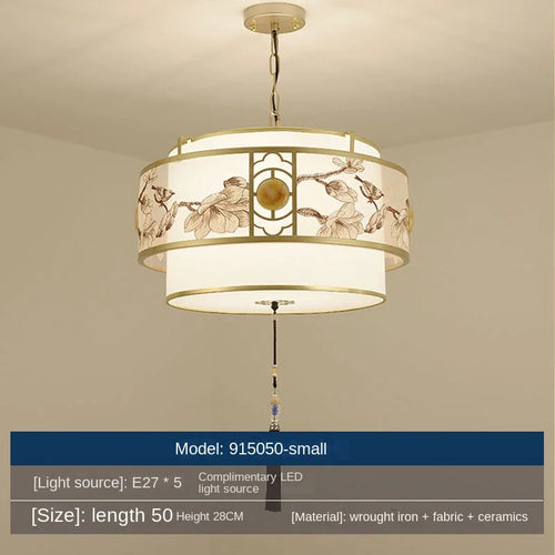 lustre rétro rond pour restaurant chinois lampe suspendue créative nouvelle collection - vue 9 sur 9