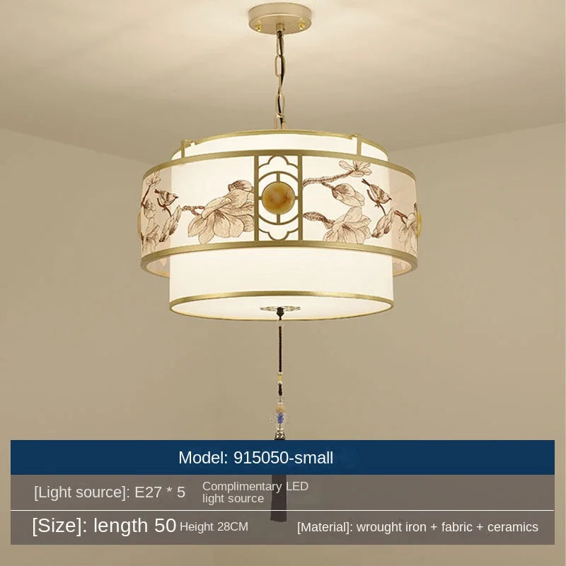 lustre rétro rond pour restaurant chinois lampe suspendue créative nouvelle collection - vue 8 sur 9