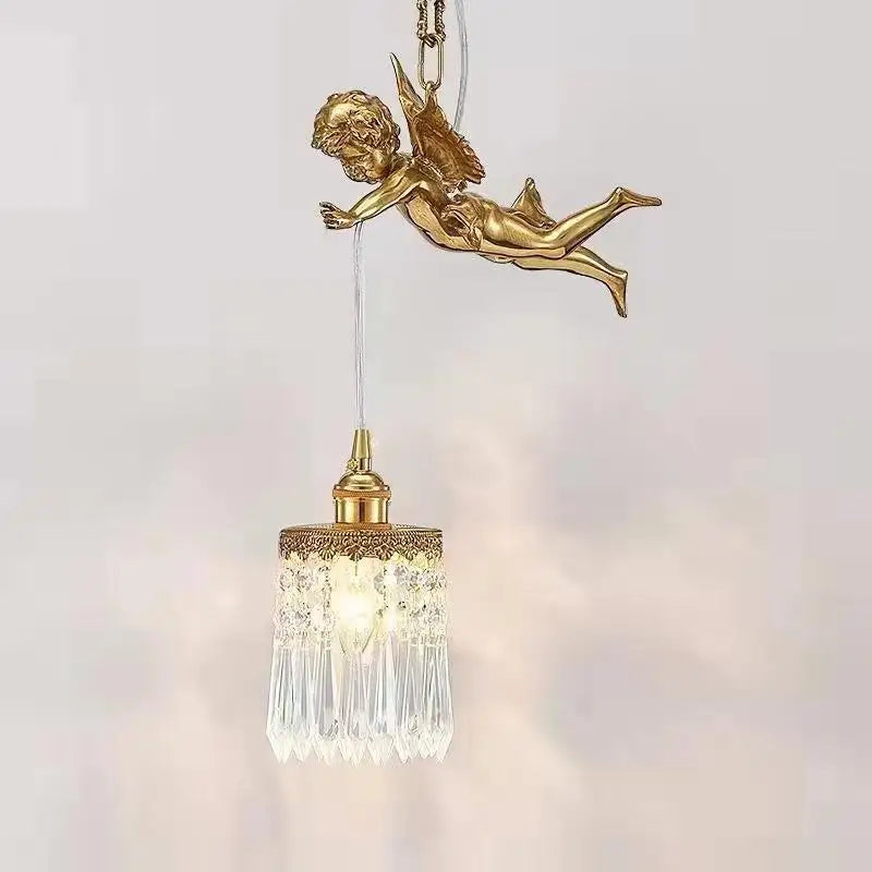 lustre en cristal à led avec ailes d'ange décoration européenne luxueuse - vue 2 sur 6