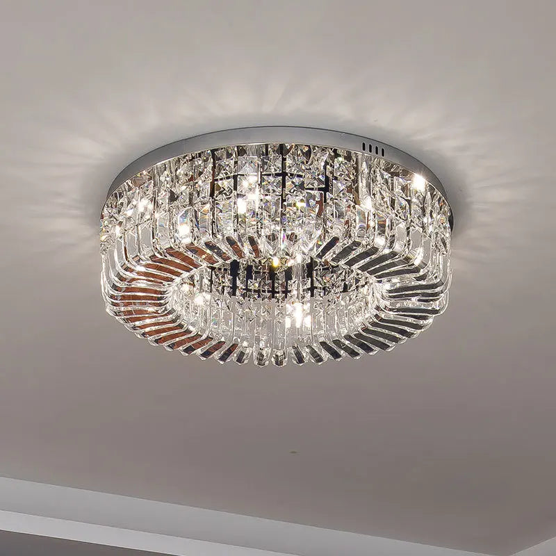 Plafonnier Led suspendu en cristal au design nordique luxueux - vue 4 sur 8