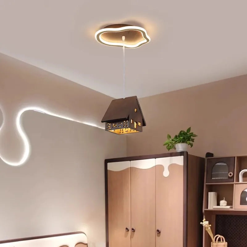 suspension en bois massif design créatif pour chambre d'enfant - vue 4 sur 10