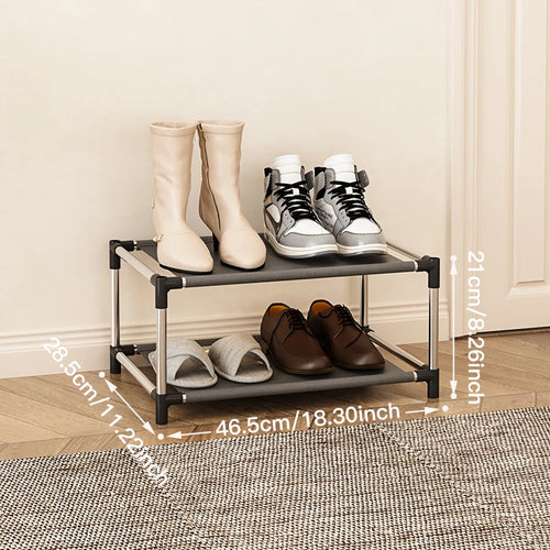 étagère à chaussures en métal tendance gain de place pratique - vue 9 sur 12