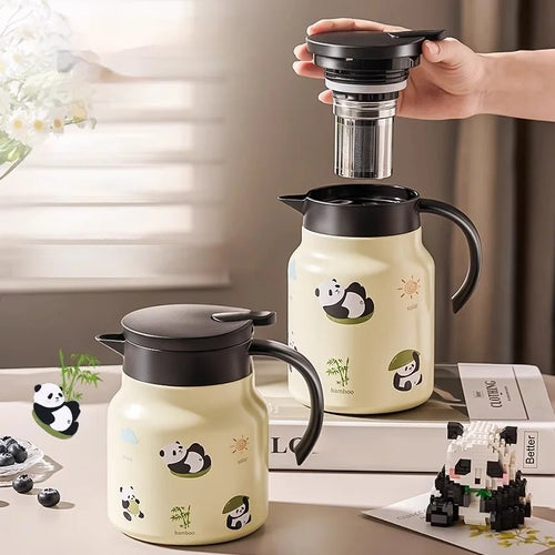Theiere isotherme panda inox 1l grande capacite maison