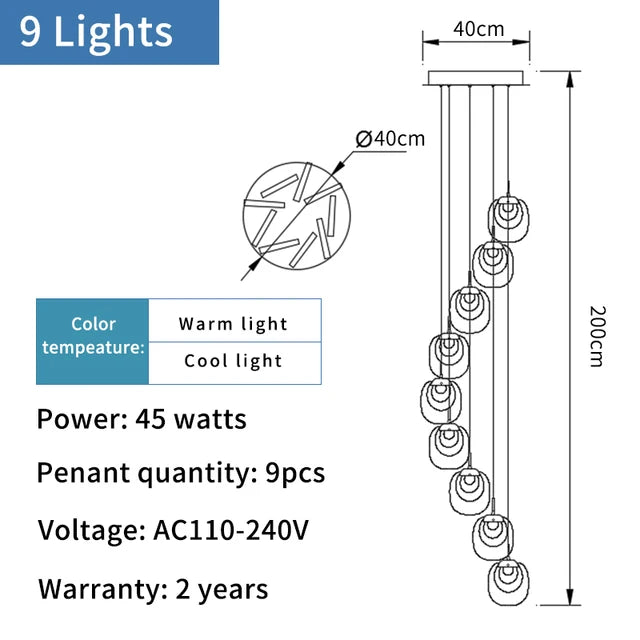 suspension moderne en cristal pour éclairage décoratif intérieur - vue 17 sur 20
