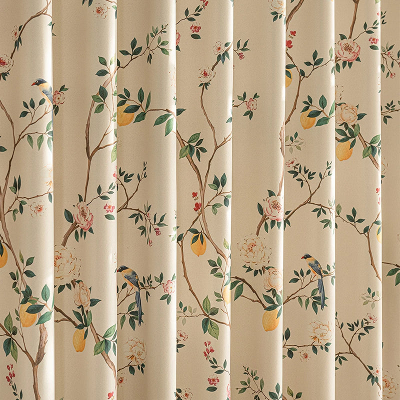 Rideau occultant motif citron decoration cuisine salon chambre