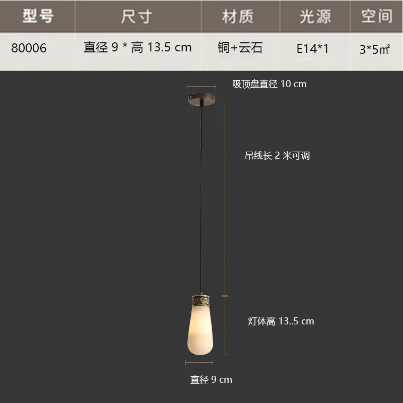 suspension créative en marbre et jade pour intérieur - vue 6 sur 9