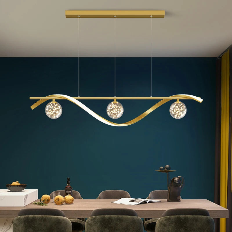 Modern Full Star Dining Room Chandelier Living Room, Kitchen Dining Table, Bedroom Office Gold Decorative Lighting Chandelier - vue 3 sur 8
