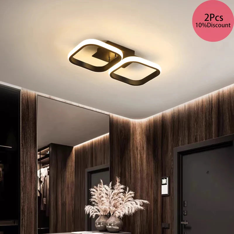 Plafonnier noir/blanc moderne Led - vue 6 sur 10