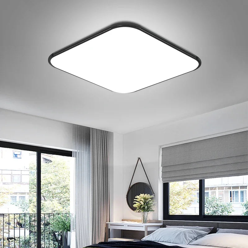 Modern Living Room Light 2024 Ultra Thin LED Ceiling Light Remote Control Dimming Restaurant Bedroom Balcony Panel Light - vue 3 sur 24