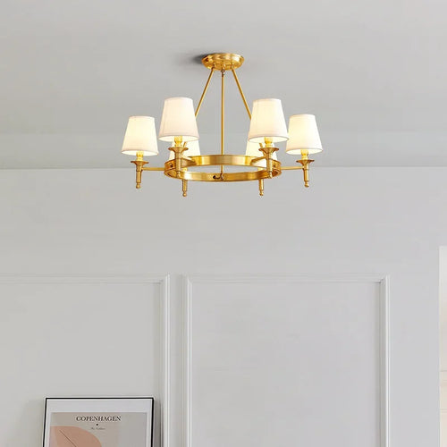 plafonnier led en cuivre design nordique moderne et luxueux - vue 6 sur 16