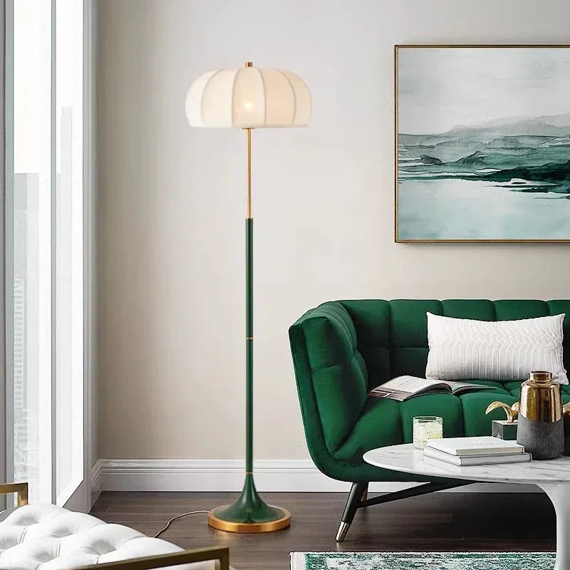 lustre design nordique lampadaire rétro en tissu avec lumière led - vue 13 sur 13