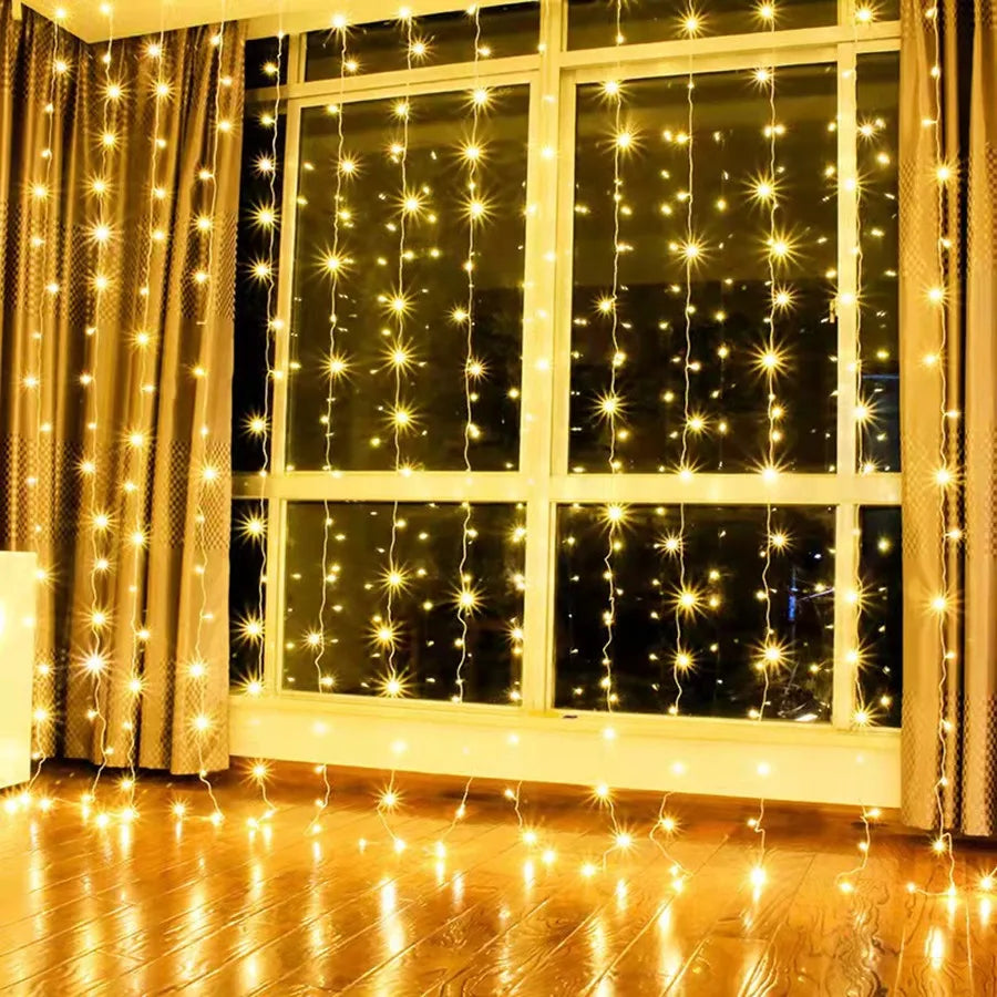 rideau lumineux led glaçons guirlande décorative pour fêtes et mariages - vue 3 sur 8